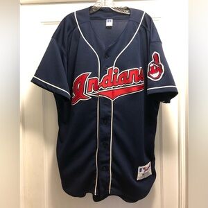 Like new Cleveland Indians embroidered baseball jersey sz 52